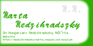 marta medzihradszky business card